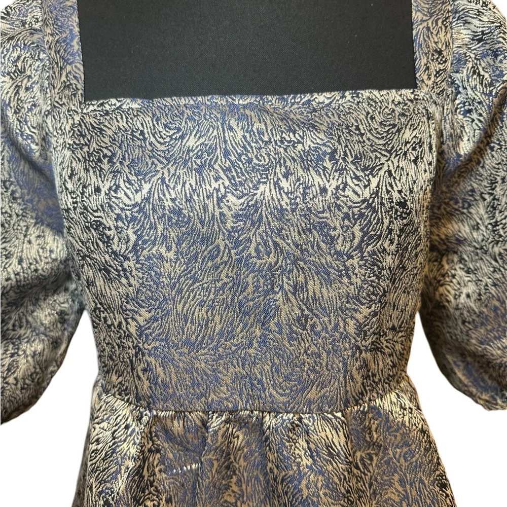 Anthropologie Moon River silver damask dress size M - Picture 3 of 6